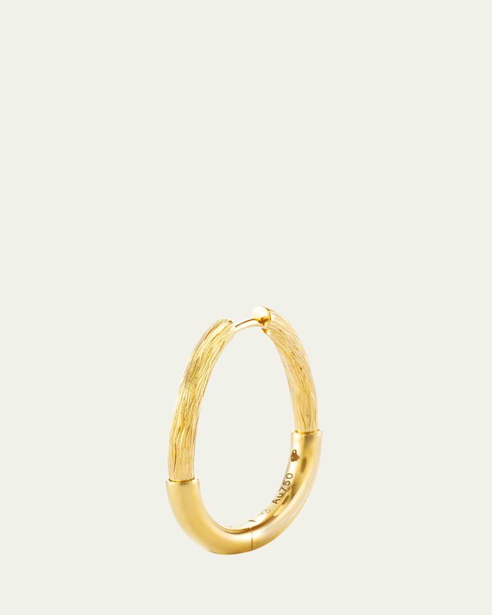 Riviera 18K Yellow Gold Chasing Creole Hoop Earring, Single